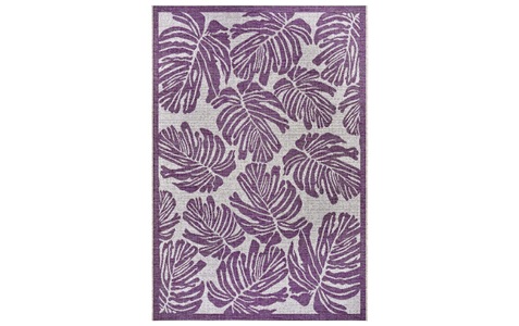 NORTHRUGS, NORTHRUGS Teppich »Monstera«, rechteckig, 4 mm Höhe, Flachgewebe In und Outdoor geeignet, Florales Design, gekettelt, Wohnzimmer, Balkon, Terrasse, Garten, Robust, Pflegeleicht, NORTHRUGS Teppich »Jaffa Monstera«, rechteckig, 0,4 mm Höhe