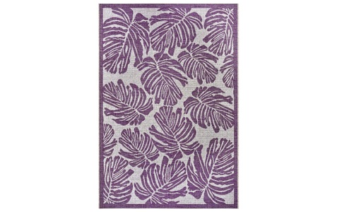 NORTHRUGS, NORTHRUGS Teppich »Monstera«, rechteckig, 4 mm Höhe, Flachgewebe In und Outdoor geeignet, Florales Design, gekettelt, Wohnzimmer, Balkon, Terrasse, Garten, Robust, Pflegeleicht, NORTHRUGS Teppich »Jaffa Monstera«, rechteckig, 0,4 mm Höhe