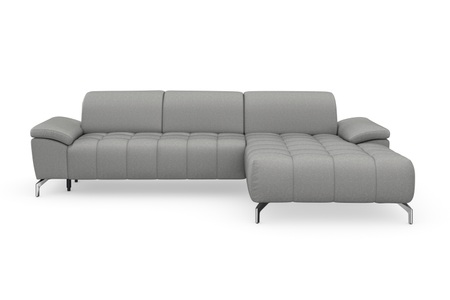 sit&more Ecksofa »Cool«, wahlweise mit Kopfteilverstellung und Vorziehsitz, motorisch, mit silberfarbenen Füssen