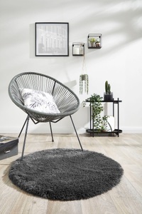 Andiamo Hochflor-Teppich »Alpa«, rund, 35 mm Höhe, Kunstfell, Uni-Farben, ein echter Kuschelteppich