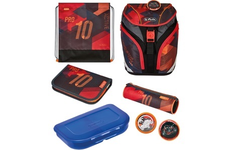 Herlitz, SoftLight Plus Sports, Schulranzen, Herlitz Schulrucksack »SoftLight Plus, Sports«, Reflektoren-Floureszierende Flächen, mit 2 abnehmbaren Applikationen