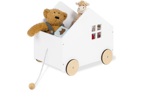 Pinolino, Pinolino® Truhe »Hydda, weiss«, mit 4 Rollen und Zugseil, FSC®-Holz aus gewissenhaft bewirtschafteten Wäldern, Pinolino® Kiste »Hydda«
