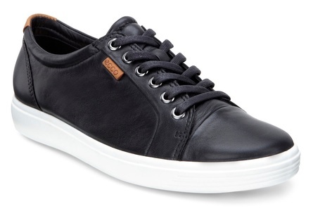 Ecco, Ecco Soft 7 Damen Sneaker Schwarz, Ecco eleganter Leder Sneaker für Damen schwarz