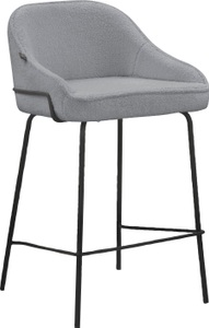 LEONIQUE, Leonique 4-Fussstuhl »Puant«, 2 St., Struktur, mit Stoff aus Polyester/recyceltem Polyester, Sitz und Rücken gepolstert, schwarze Metallbeine, in verschiedenen Bezugsqualitäten und Farbvarianten erhältlich, Sitzhöhe 65 cm, Leonique 4-Fussstuhl »Puant«, 2 St., Struktur, mit Stoff aus Polyester/recyceltem Polyester, Sitzhöhe 65 cm