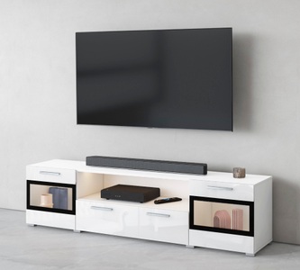 undefined, Lowboard, Breite 182 cm, INOSIGN Lowboard »Sarah mix«, Breite 182 cm, Türen mit Glaseinsatz