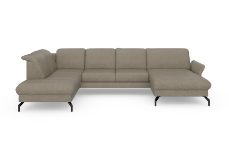 sit&more Wohnlandschaft »Fashion«, wahlweise mit Kopfteilverstellung und Vorziehsitz, motorisch, mit schwarzen Metallfüssen