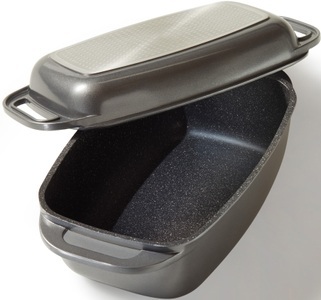 Stoneline, STONELINE Bräter (1-tlg.), STONELINE Bräter, Aluminiumguss, (1 tlg.), mit Alugussdeckel, Induktion