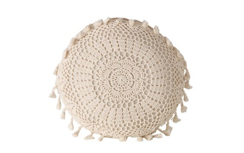 Boltze, Boltze Kissen Cariba Ø 35 cm, Creme, BOLTZE Dekokissen »Cariba Ø 35 cm Creme«