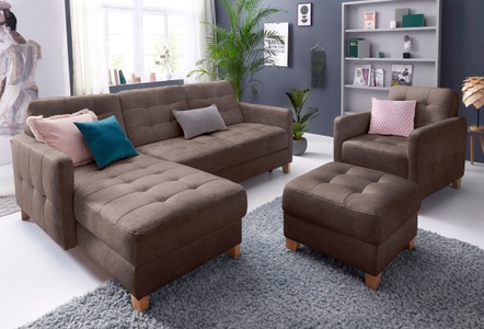 exxpo - sofa fashion, exxpo - sofa fashion Ecksofa, wahlweise mit Bettfunktion, exxpo - sofa fashion Ecksofa »Elio, kompakt und komfortabel, bequem und zeitloses Design, L-Form«, wahlweise mit Bettfunktion
