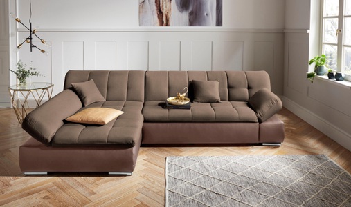DOMO collection, DOMO collection Ecksofa, DOMO collection Ecksofa »Mona L-Form«, wahlweise mit Bettfunktion