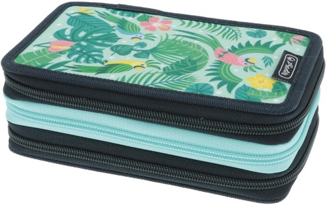 Herlitz, TriCase Sweet Jungle, Schüleretui, Herlitz Schreibgeräteetui »Triple gefüllt, 31-teilig«