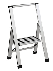 heine home, Trittleiter, WENKO Trittleiter »Modell Alu-Design«, Klapptritt Leiter, rutschsichere XXL-Stufen, klappbar, bis 150 kg