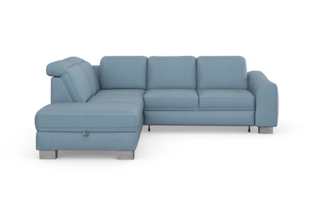 sit&more Ecksofa »Durness«, mit Federkern und hochwertigen Edelstahlfüssen, wahlweise mit Kopfteilverstellung, Bettfunktion und Stauraum oder mit Bettfunktion und Bettkasten