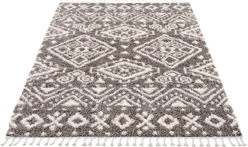 Carpet City Hochflor-Teppich »Pulpy 541«, rechteckig, 30 mm Höhe, mit Fransen, Wohnzimmer