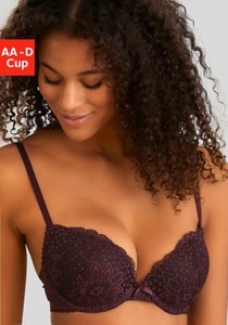 Vivance Push-up-BH, rundherum mit floraler Spitze