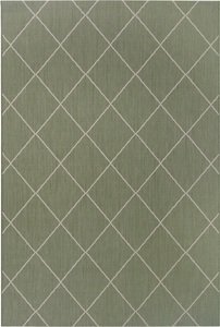 White Label, White Label - Teppich In-& Outdoor - 80 x 150 cm; - Grün Creme, Home affaire Teppich »Cason«, rechteckig, 3 mm Höhe, Karo-Muster, Strapazierfähig und pflegeleicht, Flachgewebe
