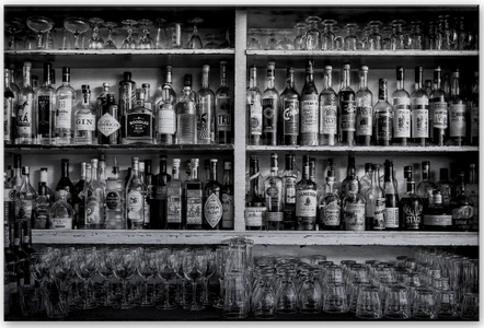 HOME AFFAIRE, Home affaire Alu-Dibond-Druck »Klein - The Classic Bar«, Wall-Art Metallbild »Klein The Classic Bar«, Abstrakt, 60/40 cm