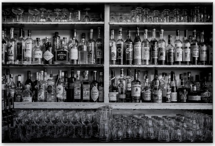 HOME AFFAIRE, Home affaire Alu-Dibond-Druck »Klein - The Classic Bar«, Wall-Art Metallbild »Klein The Classic Bar«, Abstrakt, 60/40 cm