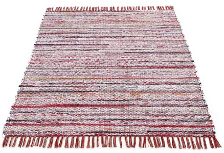 carpetfine Teppich »Kelim Chindi«, rechteckig, 6 mm Höhe, Flachgewebe Wendeteppich mit Fransen, Wohnzimmer