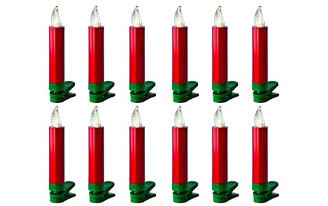 Krinner, Krinner Lumix SuperLight Mini Kabellose Christbaumkerzen 12er Basis-Set, lumix LED-Christbaumkerzen »Lumix LED SuperLight Mini 12er-Starter Set«, 12 St.-flammig