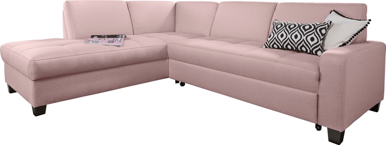 DOMO collection, DOMO collection Ecksofa, DOMO collection Ecksofa »Florentina L-Form«, wahlweise mit Bettfunktion, mit Kontrastnaht