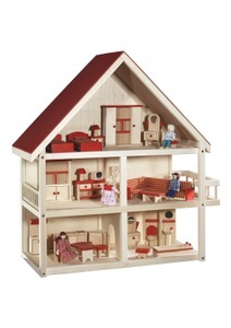 Roba, roba Puppenhaus, 74 x 70 x 30 cm, Puppenhaus Holz (Farbe: rot)