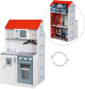 Roba, Roba 2-in-1, »Spielhaus & Spielküche«, Roba 2in1 Puppenhaus und Kinderküche