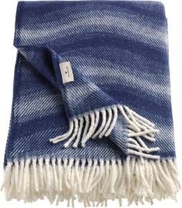 Tom Tailor, TOM TAILOR Wohndecke »Waves«, mit gedrehten Fransen, Tom Tailor Plaid 140/200 cm , T-Waves 75312-080-140-200 , Blau, Creme , Textil , Wellen , 140 cm , Fransen , 003021129101
