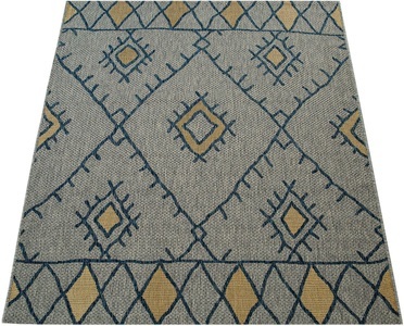 PACO HOME, Paco Home Teppich »Kuba 124«, rechteckig, 5 mm Höhe, Flachgewebe, Rauten Design, In- und Outdoor geeignet, Wohnzimmer, Paco Home Teppich »Kuba 124«, rechteckig, 4 mm Höhe, Flachgewebe, Rauten Design, In- und Outdoor geeignet, Wohnzimmer