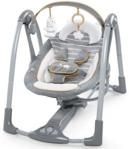 Ingenuity, Ingenuity Babyschaukel Boutique Collection, grau, ingenuity Babyschaukel »Swing'n' Go, Bella Teddy« bis 9 kg tragbar
