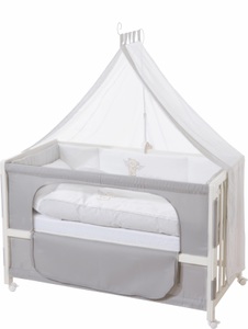 Roba, roba Beistellbett Heartbreakerbear, roba® Babybett »Room bed - Dekor Heartbreaker«, als Beistell-, Kinder- und Juniorbett verwendbar