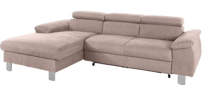 COTTA Ecksofa »Komaris«, mit Kopf- bzw. Rückenverstellung, wahlweise mit Bettfunktion, Bettkasten und RGB-LED-Beleuchtung