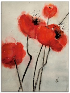Artland Glasbild »Roter Mohn«