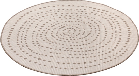 NORTHRUGS, NORTHRUGS Teppich »Bali«, rund, 5 mm Höhe, In-und Outdoor geeignet, Wohnzimmer, Balkon, Terrasse, Garten, Robust, Pflegeleicht, Flachgewebe, Wendbar, NORTHRUGS Teppich »Bali«, rund, 5 mm Höhe, In-& Outdoor, Wetterfest, Balkon, Garten, Wohnzimmer, Wasserfest