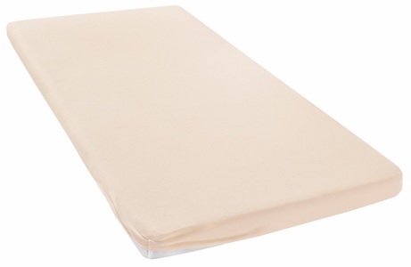 MY HOME, Spannbettlaken »Jersey«, my home, my home Spannbettlaken »Litschi«, (1 St.), für Topper auf Boxspringbetten geeignet, 100% Baumwolle, Topper Spannbettlaken aus Jersey mit Gummizug, Made in Green zertifiziert