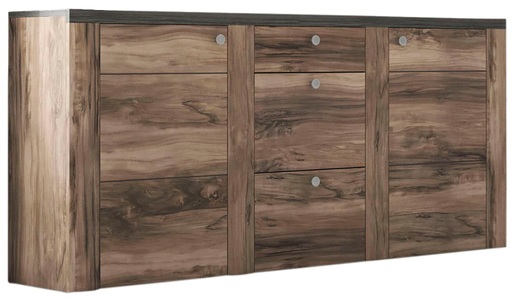 SERIE LARONA, Sideboard »Serie Larona«, Breite 176cm, Home affaire Sideboard »Larona, zeitlose Kommode mit 2 Türen, 3 Schubkästen, Türkommode,«, Höhe 84 cm, viel Stauraum, Anrichte mit dekorativer Rahmenoptik