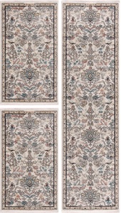 Carpet City, Carpet City Bettumrandung »Novel 8606«, (3 tlg.), mit Fransen, Wohnzimmer, Bettvorleger, Läufer-Set für das Schlafzimmer, Carpet City Bettumrandung »Novel 8606«, (3 tlg.), Vintage Bettvorleger, Fransen, Used-Look, Läuferset für Schlafzimmer