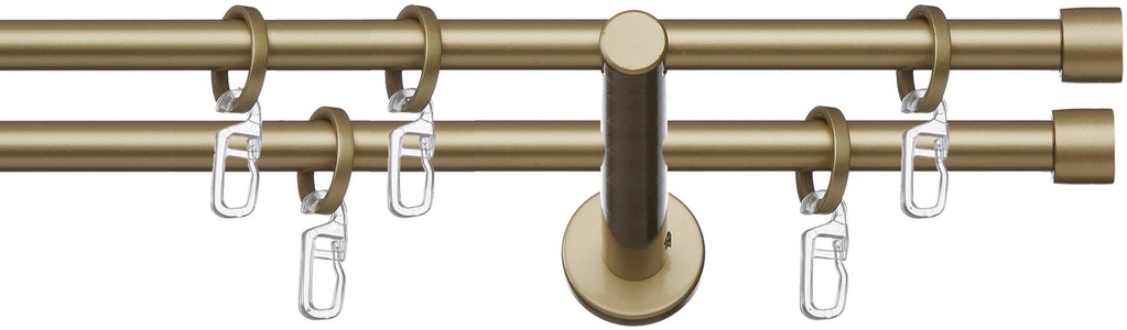 INDEKO, Gardinenstange, »Andrax«, indeko, Fixmass, indeko Gardinenstange »Andrax«, 2 läufig-läufig, Fixmass, Komplett-Set inkl. Ringen und Montagematerial
