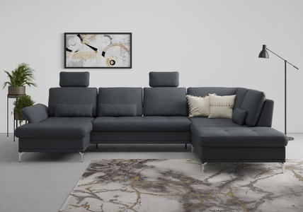 INOSIGN, INOSIGN Wohnlandschaft »Palm Beach«, Federkern, mit Sitztiefenverstellung, wahlweise mit Bettfunktion, Bettkasten und Armteilverstellung, INOSIGN Wohnlandschaft »Palm Beach U-Form«, Federkern, mit Sitztiefenverstellung, wahlweise mit Bettfunktion