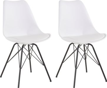 CONFORAMA, Stuhl MAPPY Synthetisches Leder Weiss, Schwarz, Homexperts 4-Fussstuhl »Ursel 01«, (Set), 2 St., Kunstleder, Sitzschale mit Sitzkissen in Kunstleder