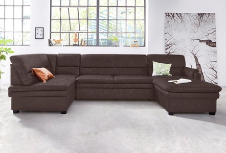 RAUM.ID, RAUM.ID Wohnlandschaft, sit&more Wohnlandschaft »Pisa U-Form«, mit Federkern, wahlweise mit Bettfunktion