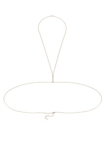 Lascana, LASCANA Lange Kette, Körperkette mit transparenten Schmuck-Details, LASCANA Lange Kette, Körperkette, Kettengürtel, Bikinikette, Halskette, Halsschmuck