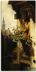 Artland, Artland Wandbild »Mann beim Giessen des Blumenkastens«, 