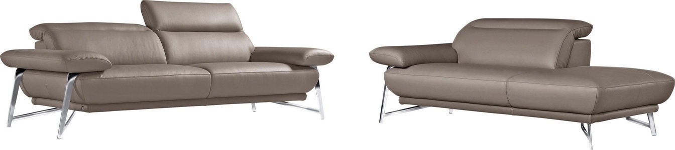 Egoitaliano, Egoitaliano Polstergarnitur »Anais«, Set: bestehend aus Sofa und Ottomane, inkl. Kopfteilverstellung, Egoitaliano Polstergarnitur »Anais, Design mit hohem Sitzkomfort für mehr Bequemlichkeit«, Set: bestehend aus Sofa und Ottomane, inkl. Kopfteilverstellung