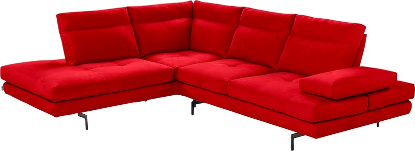 CALIA ITALIA, CALIA ITALIA Ecksofa »Toby Wing«, Sitztiefenverstellung, Eckelement mit Funktion, Füsse in Schwarz matt, CALIA ITALIA Ecksofa »Toby Wing, L-Form, Designsofa mit sensationellem Sitzkomfort«, Sitztiefenverstellung, funktionale Ecke, Füsse in schwarz matt