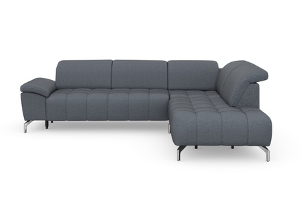 sit&more Ecksofa »Cool«, wahlweise mit Kopfteilverstellung und Vorziehsitz, motorisch,mit silberfarbenen Füssen