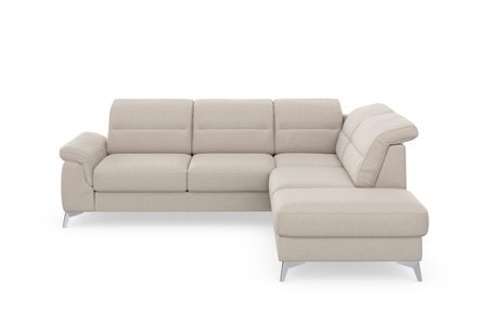 sit&more Ecksofa »Sinatra«, mit Ottomane, optional mit Kopfteilverstellung und Armteilfunktion oder Kopfteilverstellung, Armteilfunktion, Bettfunktion und Stauraum, chromfarbene Metallfüsse