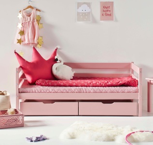 Hoppekids, Hoppekids Einzelbett »IDA-MARIE«, (Set), inklusive Matratze, wahlweise mit Absturzsicherung, Hoppekids Einzelbett »ECO Comfort Kinderbett, Kiefer Massivholz, Jugendbett inkl. Rollrost«, 70x160 cm, wahlweise in verschieden Farben/ Matratze/ Absturzsicherung