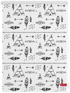 LICHTBLICK, Seitenzugrollo »Klemmfix Digital Tipi«, LICHTBLICK, verdunkelnd, ohne Bohren, freihängend, LICHTBLICK ORIGINAL Seitenzugrollo »Klemmfix Digital Tipi«, verdunkelnd, energiesparend, ohne Bohren, freihängend, bedruckt