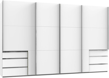 fresh to go, Fresh To Go Schwebetürenschrank »Level«, mit Synchronöffnung, MID.YOU Schwebetürenschrank in weiss , Level 36A B: 350Cm Weiss , Metall , 6 Fächer , 6 Schubladen , 350x216x65 cm , Dekorfolie,Dekorfolie,Nachbildung,Nachbildung , In verschiedenen Grössen erhältlich, in verschiedenen Holzdekoren erhältlich , 0